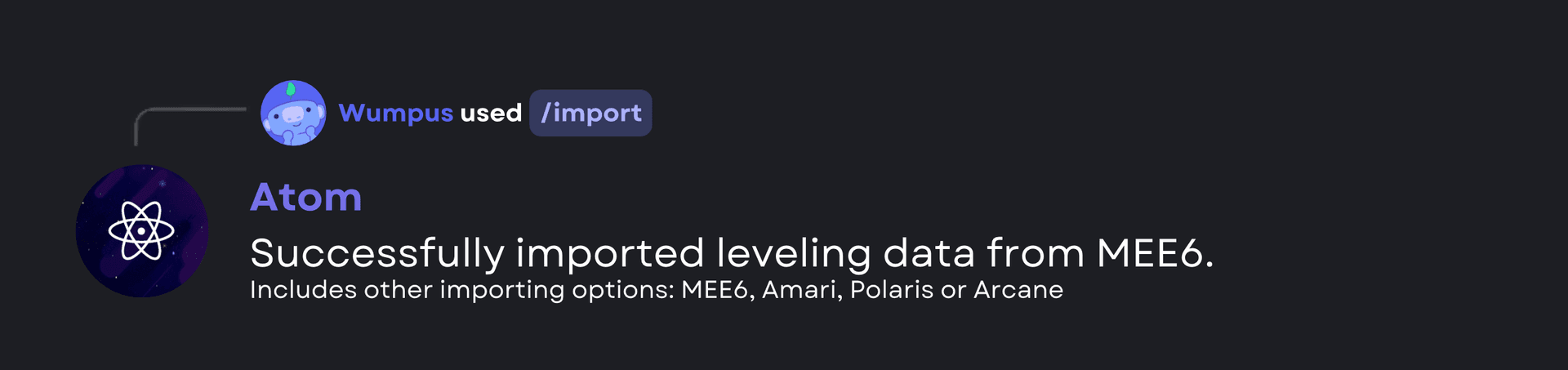 Atom discord bot migration guide interface